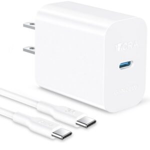 Cargador 1hora Tipo C Carga Rápida Pd 20w Con Cable Tipoc A Blanco