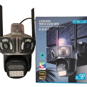 Cámara De Vigilancia 360, Tres Lentes, Wifi, Visión Nocturna