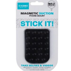 KBOD Soporte Magnético Stick It Teléfono Móvil, Universal, Ventosa Potente (Negro)