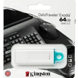 Memoria USB 64GB 3.2 Kingston  Exodia U2g  Blanca Blanco Liso